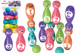 LEAN Toys Bowling Set Smiley Balls Colored 10pcs