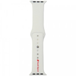 Audi Sport Red Logo Silikoonist kekellarihm Apple Watch 40/41/42mm valge
