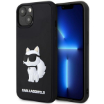Karl Lagerfeld KLHCP14M3DRKHNK iPhone 14 Plus / 15 Plus 6,7-tolline must karbikatte Rubber Choupette 3