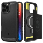 SPIGEN kest RUGGED ARMOR MAG, hildub MagSafega IPHONE 16 Pro jaoks, matta must