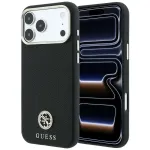 Case Guess Grained Round Strass Logo MagSafe for iPhone 18 Pro / 17 Pro black