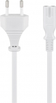 Goobay 93987 Type C, CEE 7/16 - C7 Power Cord, 3m, White