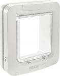 Retractable door with microchip for animals : Trixie SureFlap 4:way flap w. microchip ident., 26.2 28.1 cm, white