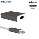 Qoltec 50427 USB-C 3.1 pordi adapter HDMI-le AF kaabel 20cm valge