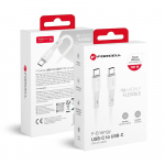 USB-C kaabel USB-C Forcell F-Energy QC4.0 PD 5A 100W silikoone 1 m C347 valge