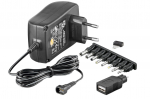 MicroConnect 3-12V Univ. Power Supply including USB + 8 DC Adapter