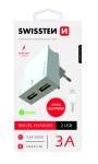 Swissten Premium reisislm 2x USB 3A / 15W Lightning-kaabliga 1,2m