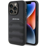 Mercedes AMG AMHCP15LGSEBK iPhone 15 Pro 6,1-tolline must karbikestus nahast reljeefmustritega