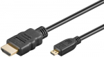 Goobay High Speed Micro HDMI HDMI Kabel mit Ethernet (schwarz, 2 Meter)