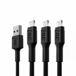 GREEN CELL Ray Lightning 3x 1,2m LED do Apple iPhone, kiire ladumine