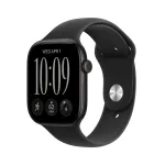 APPLE Watch Series 12 (GPS) 46 mm musta alumiiniumkorpus ja musta spordirannus, S/M (MJEK4QN/A)