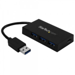 StarTech.com 4-pordne USB 3.0 hub - USB Type-A hubiga 1x USB-C AND 3x USB-A portid (SuperSpeed 5Gbps) - USB bussiga toetud - USB 3.1 Gen 1 adapter hub - sbralik/laptopi USB hub
