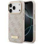 GUESS Etui 4G Logo Plaadi MagSafe iPhone'ile 17 Pro roosa