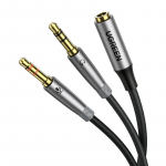 UGREEN AV193 helikaabel 3,5 mm pistik emane - x2 isane / 0,2 m