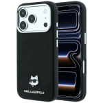 Karl Lagerfeld Etui Grained Choupette Head Metal MagSafe do iPhone 18 Pro / 17 Pro czarny