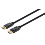 Manhattan DisplayPort 1.4 kaabel, 8K@60Hz, 2m, sobib KIGILE 8K, 4K ja 1080p/HD seadmetele kas vrskenda kohe vi ole valmis, kui seda vajad, PVC kaabel, isast isasele, lukkudega, tielikult varjestatud, must, eluaegne garantii, vastab DP14MM2M standardile