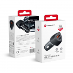 Laadija Forcell F-Energy Carbon USB C + USB A QC3.0 PD 3A 38W CC50-1A1C must