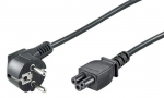 MicroConnect Power Cord CEE 7/7 - C5 3m Angled Schuko, Black,