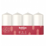 bolsius Silindriknlad 4 tk, 100x48 mm, valged
