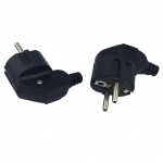 MicroConnect Angled schuko power plug, Black, 16A 250V