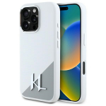 Karl Lagerfeld KLHMP16LSCMKMPCH iPhone 16 Pro 6.3" valge/white karbikujuline kest Silikoon Esithed Metall logo MagSafe