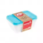 Keeeper Toitkonteineri komplekt, ristklikukujuline, 3x1,25L Fredo "Fresh", lbipaistev/helesiniline
