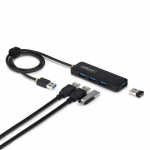StarTech.com 4-port USB-A jaotur, 5 Gbps, vooluta toitega, USB-A kuni 4x USB-A Mini jaotur, eriti pikk 61 cm (2 jalga) henduskaabel, PCR plastikust, kaasaskantav tlaua/mobiilse arvuti USB jaotur