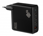 TB 3x USB C + USB A Power Delivery seinalaadija must, GaN 100W