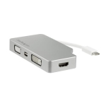 StarTech.com USB-C mitmeportiline videoadapter HDMI, VGA, Mini DisplayPort vi DVI abil - USB Type C monitori adapter HDMI 1.4 vi mDP 1.2 (4K) - VGA vi DVI (1080p) - Hbedane alumiinium