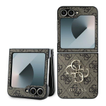 GUESS GUHCZF64GMGBR Z Flip6 F741 brzowy/pruun nahk 4G metallist logo