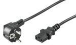 MicroConnect Power Cord 1m Black IEC320 Angled Schuko to C13
