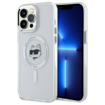 Karl Lagerfeld KLHMP13XHLSCHH iPhone 13 Pro Max 6.7" biay/white hardcase IML Metal Choupette Head MagSafe