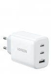 UGREEN 65W kiire seinaklaarija, USB-A AND 2 x USB-C valge