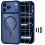 Tech-Protect MagOne MagSafe CC mbris + tempereeritud klaas 2-riigi komplekt iPhone 18 Pro / 17 Pro jaoks - Lbipaistev tume sinine