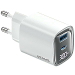 USAMS Laadimine 30W GaN LED USB+USB-C CC229 valge