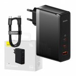Baseus GaN5 Pro Wall Charger 2xUSB-C + USB 140W, Black
