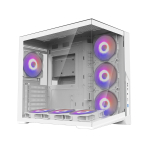 ZALMAN D40, ATX Mid Tower PC-kast, 7 x 120 mm ARGB-ventilatorit, valge