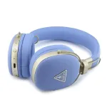 Guess PU Grained Triangle Gold Metal Logo ENC Wireless Headphone Blue