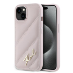 Karl Lagerfeld KLHCP15MPQQDSMGP iPhone 15 Plus / 14 Plus 6.7" rowy / roosa kvakott Diagonaalne tikitud kirjaga