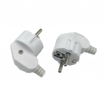 MicroConnect Angled schuko power plug, White, 16A 250V