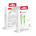 USB-kaabel A pistikust Lightning-pistikusse Forcell F-Energy 2,4A 12W silikoost 1 m C343, roheline
