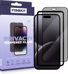 FoneKit Privacy+ Full Cover -panssarilasi, iPhone 16 Pro Max, must (934273)