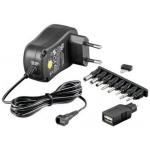 Techly Universal power adapter 3-12V 1A 12W with 7 plugs