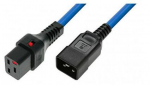 MicroConnect Powercord C19 IEC Lock - C20 blue 3m, PC1376 Powercord C19