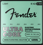 Fender Ultracore Bullets 4250L kitarani keelid, nikkeldud teras, Bullet-peheader .009-.042, 3-talu pakend (073-3250-603)