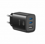 Swissten Edge Travel Charger Edge GaN 2x USB-C PD 65W + 1x USB-A 18W QC Must