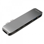 Logilink UA0302 slearvuti dokk/portreplitseerija USB 3.2 Gen 1 (3.1 Gen 1) Type-C alumiinium, must
