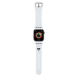 Karl Lagerfeld Pasek KLAWMSLCNH Apple Watch 38/40/41mm biay/valge rihm 3D kummist Choupette Heads