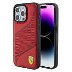 FERRARI FEHCP15LPWAR iPhone 15 Pro 6.1" czerwony/punane kvakaaneline perforeeritud Waves metallist logo