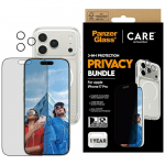 PanzerGlass CARE kaitsekomplekt Flagship Privacy 3in1: mbris + tumenev klaas + objektiiv iPhone 17 Pro jaoks